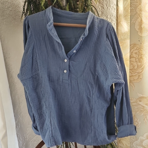 Vintage Blue Women's Tunic Top - Picture 4 of 5